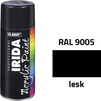 univerzální barva Sprej cca RAL 9005 L 400 ml - IRIDA BODY akrylát černý lesk