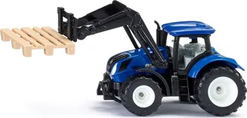 autíčko Siku 1544 Traktor New Holland s paletovými vidlemi a paletou