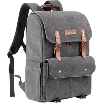 Městský batoh K&F Concept elegantní fotobatoh KF13.104 (plátěný a stylový fotografický batoh s přihrádkou na notebook)