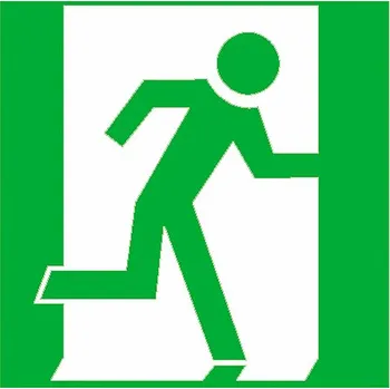 Kancelář Velkoformátová tabulka – Nouzový východ vpravo,hliník. sendvič,50×50cm