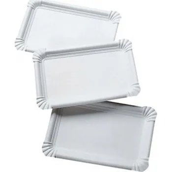 Jednorázové nádobí Tácky papírové - č. 4 / 130 x 206 mm / 100 ks