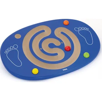 Dřevěná hračka VIGA Dřevěná balanční deska s labyrintem 45 x 30 x 5 cm tmavě modrá