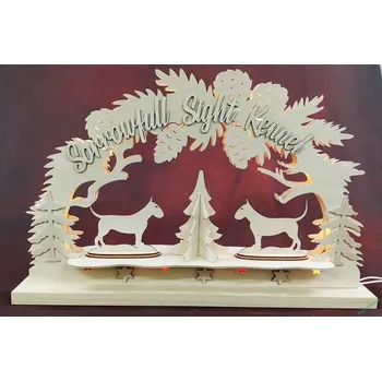 Vánoční dekorace Oblouk - Šiškový s dekorací (PSI - různé rasy)