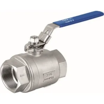 Instalatérský materiál GEBO Nerezový EKO kulový kohout FF dvoudílný, plný průtok, PN 63, páka Velikost: 5/4”