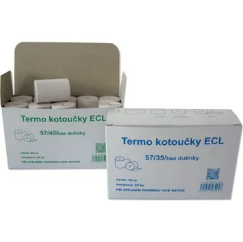 Kotouček do pokladny a tiskárny štítků Pásky do pokladny termocitlivé - EET - 57 mm / 35 mm / 18 m