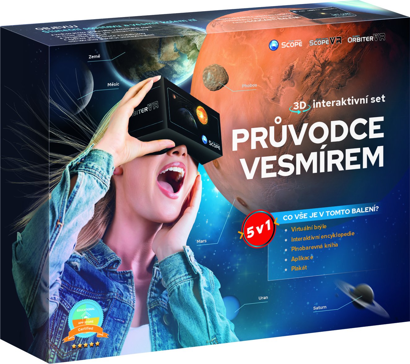 foto Výuková hračka Solar System Scope Průvodce vesmírem 5v1