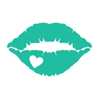 Samolepící dekorace Pusa 004 se srdíčkem levá (25 - tyrkysová) SAMOLEPKA NA AUTO, NÁLEPKA, FÓLIE, POLEP, TUNING, VLASTNÍ TEXT, TISK, AUTOSAMOLEPKY.cz, POLEPY, OBRÁZEK, LOGO, 3D STICKERS