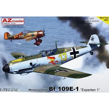 Plastikový model AZ model 1/72 Messerschmitt Bf 109E-1 Experten 1 (3x camo)