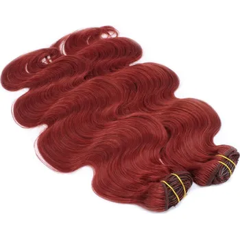 Příčesek Deluxe clip in vlasy vlnité 100% lidské REMY 50cm - měděná