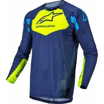 Moto dres Dres RACER FACTORY 2022, ALPINESTARS, dětské (tmavá modrá/žlutá fluo/modrá neon) L