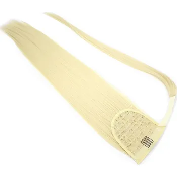 Příčesek Clip culík / cop ze 100% japonského kanekalonu 60cm rovný - nejsvětlejší blond