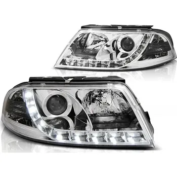 Přední světlomet Tuning Tec Přední světla s denním svícením VW PASSAT 3BG 09.00-03.05 TRU DRL CHROMOVÉ