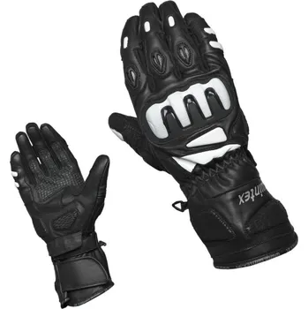 Moto oblečení Wintex SBK kožené černobílé sportovní rukavice XXS