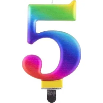 Dortová svíčka Svíčka na dort č. 5, duhová