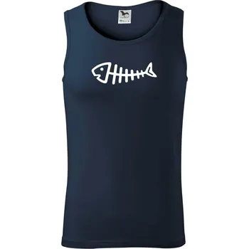 Rybí kostra kreslená - Tílko pánské Core - L ( Námořní modrá (velmi tmavá - téměř černá) )