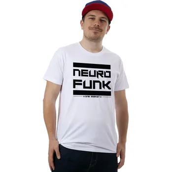 Pánské tričko Pánské tričko NEUROFUNK Stripes černé / bílé Velikost: 4XL, Barva: Bilá - Design 2