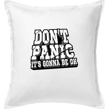 Polštář Don't panic kámen - Polštář 50x50 - 50x50 - Pouze potah ( Bílá )