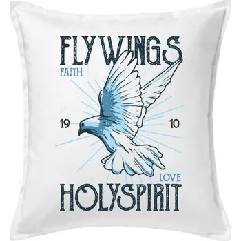 Polštář Bird dovefly - Polštář 50x50 - 50x50 - Včetně výplně ( Bílá )