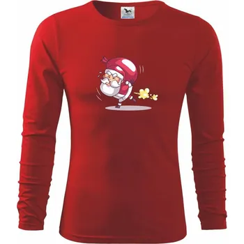 Chlapecké tričko Santa nese težký náklad - Triko dětské Long Sleeve - 122 cm/6 let ( Červená )