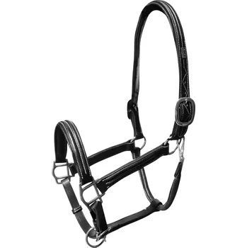 Supreme Ohlávka kožená Triple Leather Supreme, černá PONY