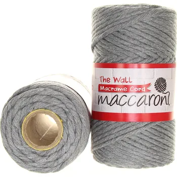 Příze Maccaroni The Wall 3mm šedá 102_01