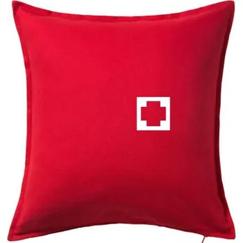 Polštář Hranatý kříž - Rescue - Polštář 50x50 - 50x50 - Včetně výplně ( Červená )
