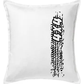 Polštář Pneu stopa 4x4 - Polštář 50x50 - 50x50 - Včetně výplně ( Bílá )