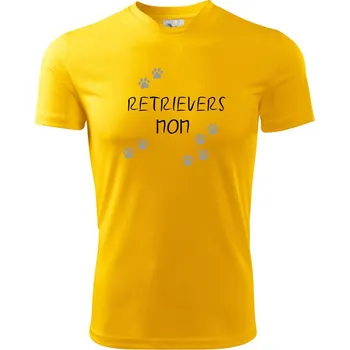 Chlapecké tričko Retrievers mom (Retrívr) (Reflexní tlapky) - Dětské triko sportovní (dresovina) - 122 cm/6 let ( Žlutá )