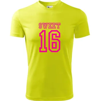 Chlapecké tričko Sweet 16 - Dětské triko sportovní (dresovina) - 146 cm/10 let ( Neonově žlutá )