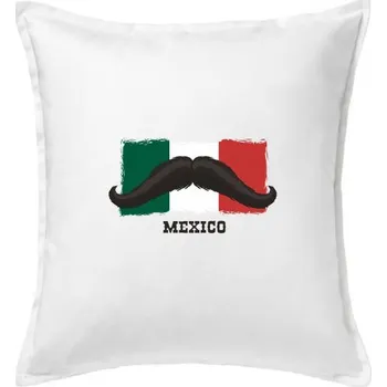 Polštář Mexiko vlajka - Polštář 50x50 - 50x50 - Pouze potah ( Bílá )