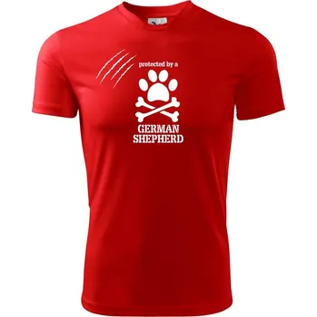 Německý ovčák - protected - Dětské triko sportovní (dresovina) - 146 cm/10 let ( Červená )