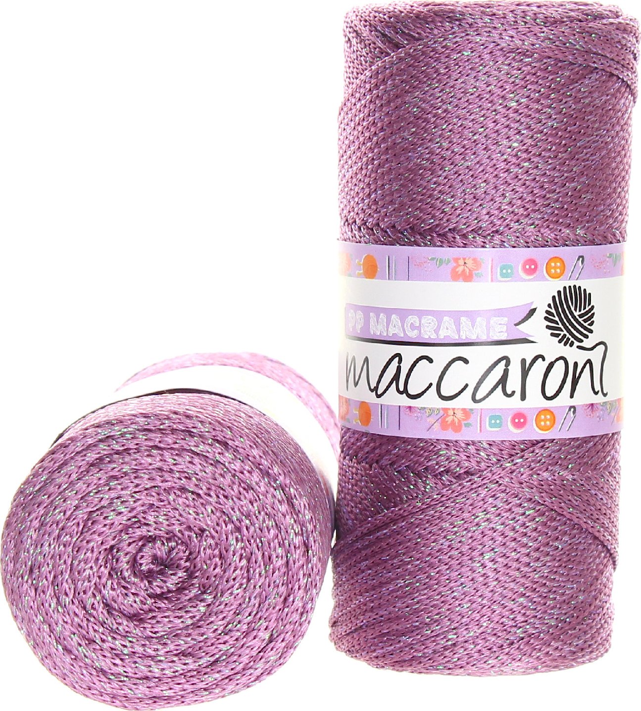 Maccaroni PP Macrame s lurexem fialová 1545P
