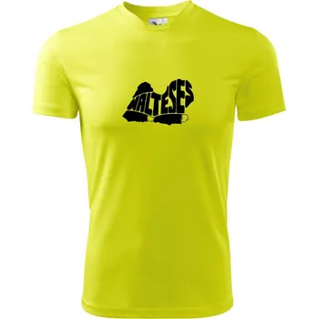 Maltézský psík - Dětské triko sportovní (dresovina) - 158 cm/12 let ( Neonově žlutá )