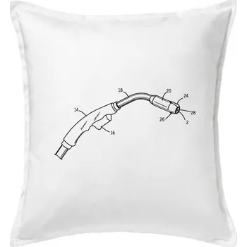 Polštář Svářeč - Svářecí pistole - jednoduchá - Polštář 50x50 - 50x50 - Pouze potah ( Bílá )