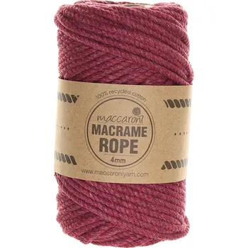 Příze Maccaroni Rope 4 mm světle vínová 504S