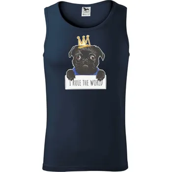 Mops - I rule the world - Tílko pánské Core - XL ( Námořní modrá (velmi tmavá - téměř černá) )