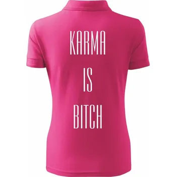 Karma nápis velký - Polokošile dámská Pique Polo - M ( Purpurová )