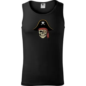 Pirátská lebka s kloboukem - Tílko pánské Core - XL ( Černá )