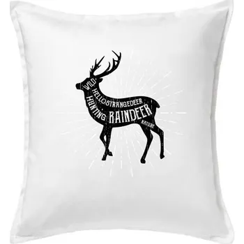 Polštář Deer raindeer - Polštář 50x50 - 50x50 - Pouze potah ( Bílá )