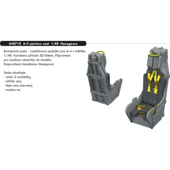 Plastikový model Eduard 1/48 A-4 ejection seat (HASEGAWA)