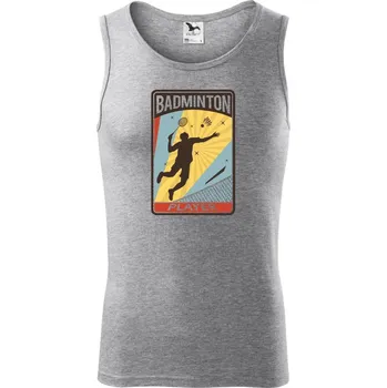 Badminton - hráč - Tílko pánské Core - S ( Tmavě šedý melír )