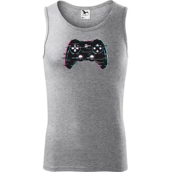 Gamer - gamepad barevný - Tílko pánské Core - M ( Tmavě šedý melír )