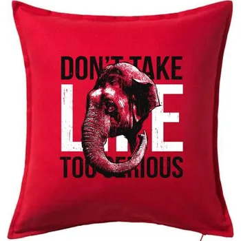 Polštář Elephant serious - Polštář 50x50 - 50x50 - Pouze potah ( Červená )