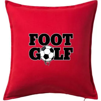 Polštář Footgolf nápis - Polštář 50x50 - 50x50 - Včetně výplně ( Červená )