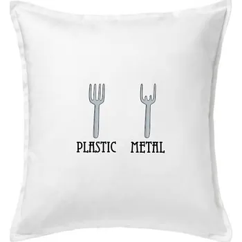 Polštář Plastic Metal - Polštář 50x50 - 50x50 - Pouze potah ( Bílá )