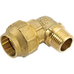 GEBO Mosazné svěrné koleno na PE s vnějším závitem Redukce: 63 x 2”