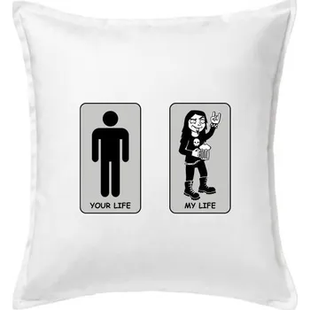 Polštář Metal My Life (Hana-creative) - Polštář 50x50 - 50x50 - Pouze potah ( Bílá )