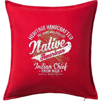 Polštář Native American 2 - Polštář 50x50 - 50x50 - Včetně výplně ( Červená )