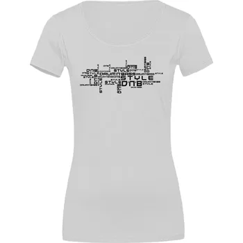 Dámské tričko Dámské tričko D'n'B Words Velikost: 3XL, Barva: Bílá