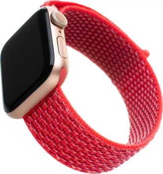 Řemínek na hodinky FIXED Nylon Strap pro Apple Watch 44 mm 42 mm tmavě růžový